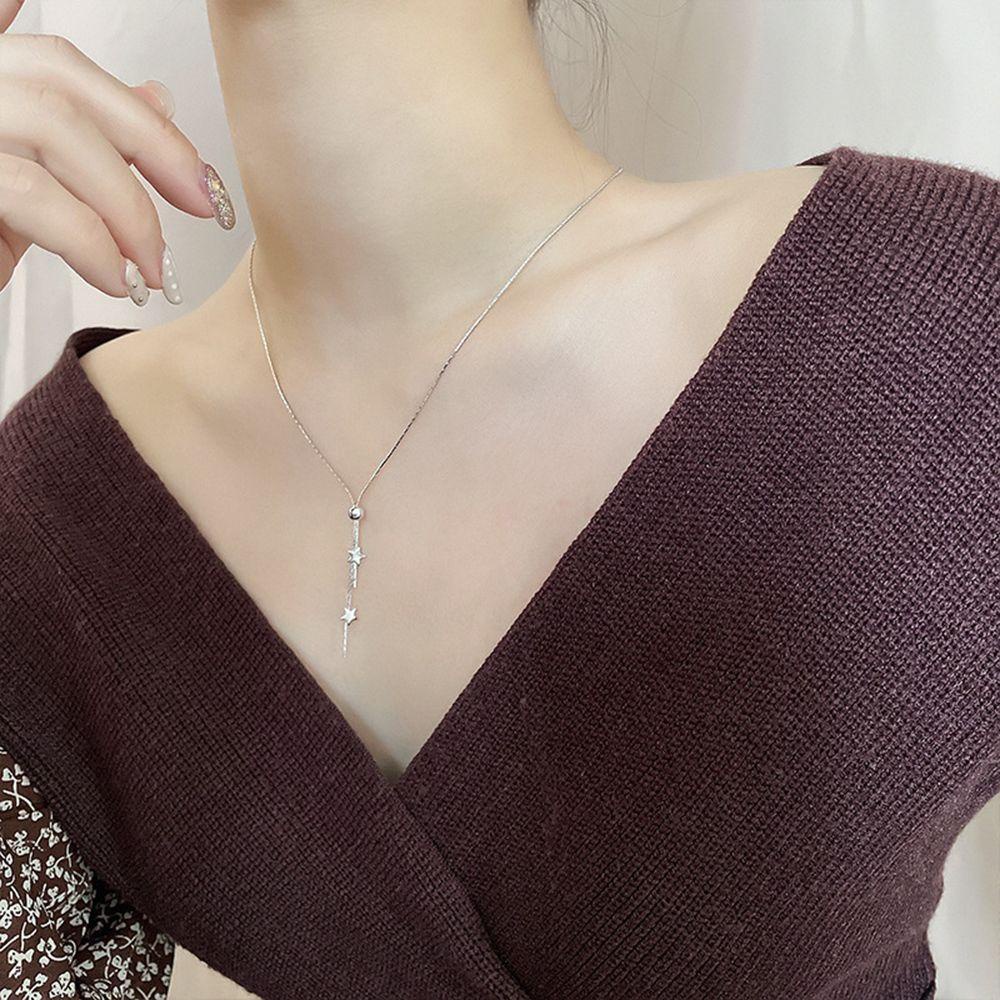 AROMA Vòng Cổ Choker Dáng Dài Mặt Ngôi Sao Thiết Kế Đơn Giản Thanh Lịch