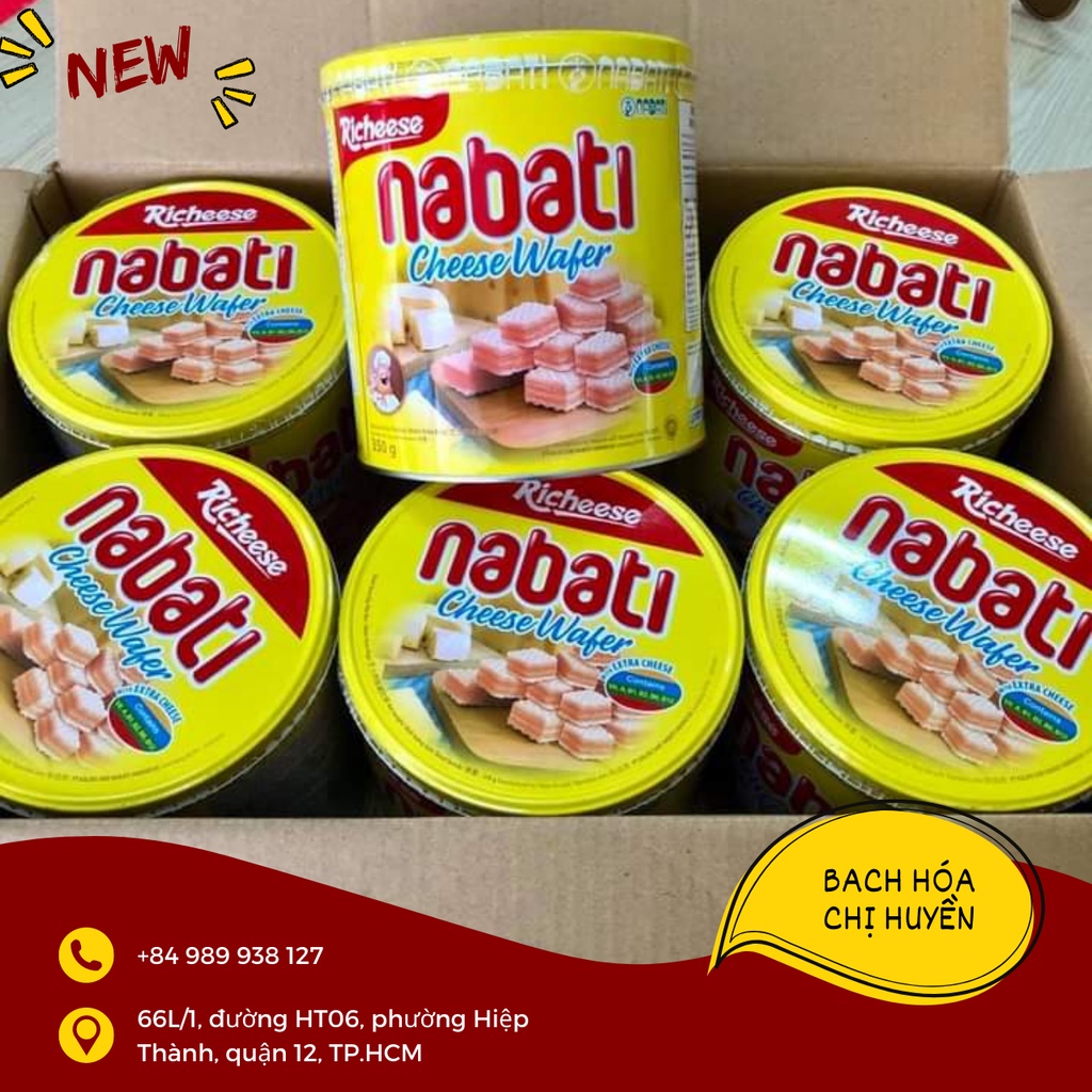 Bánh xốp nhân phô mai Nabati hộp thiếc 350g