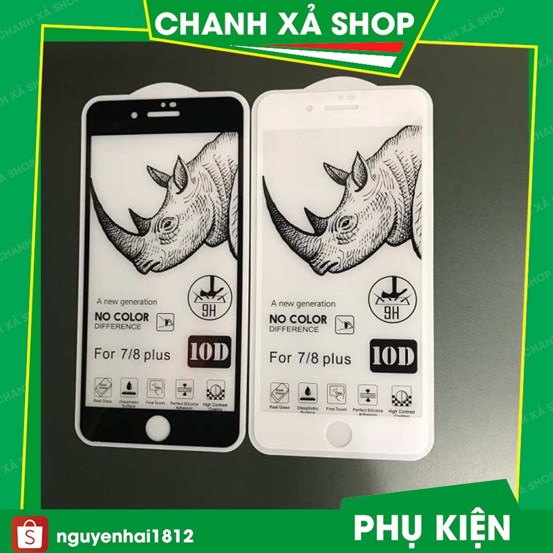 Kính cường lực iphone 10D Tê Giác full màn 6/6splus/7/7plus/8plus/X/XS/Xsmax/11/11promax/ 12/13/pro/max/plus/promax[TGD]