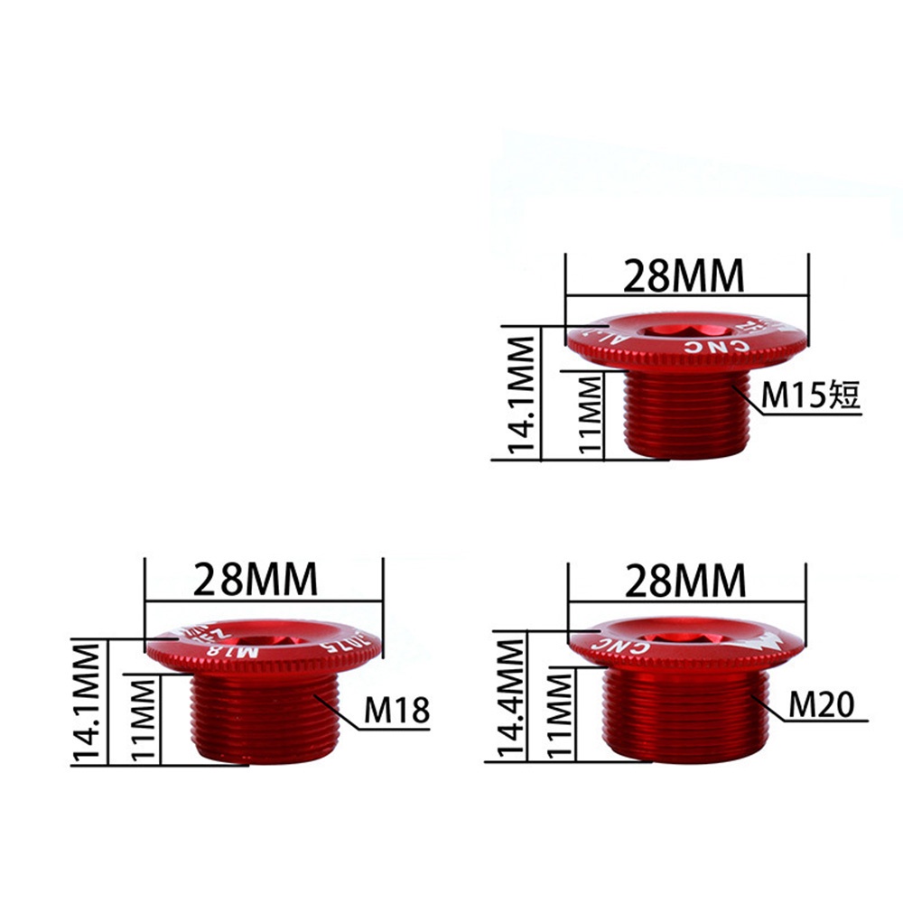 Nắp gắn trục khuỷu xe đạp kiểu đai ốc nhiều màu sắc tùy chọn M15 M18 M20 tiện lợi