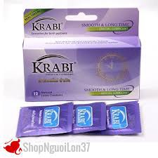 Bao cao su KRABI trơn mỏng và kéo dài thời gian 12 chiếc