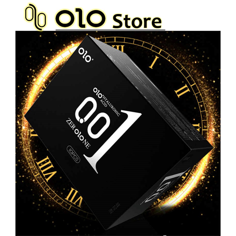 Bao cao su siêu mỏng 001 OLO đen hương vani với 5% benzocain kéo dài thời gian hộp 10c bcs #8