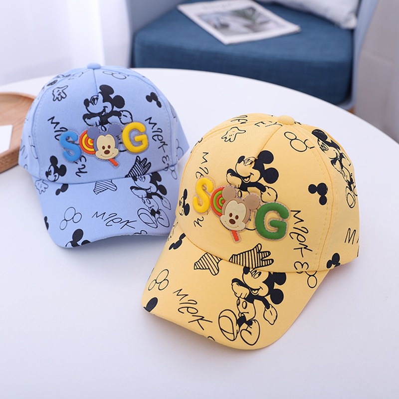 Mũ lưỡi trai chống nắng họa tiết graffiti hoạt hình thời trang đường phố năng động xinh xắn cho bé