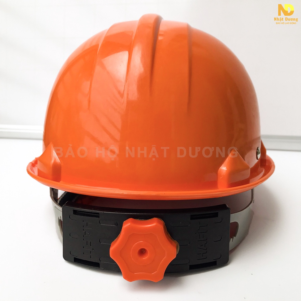 Mũ bảo hộ lao động màu cam khóa vặn N001, Nón bảo hộ lao động cho công nhân công trình