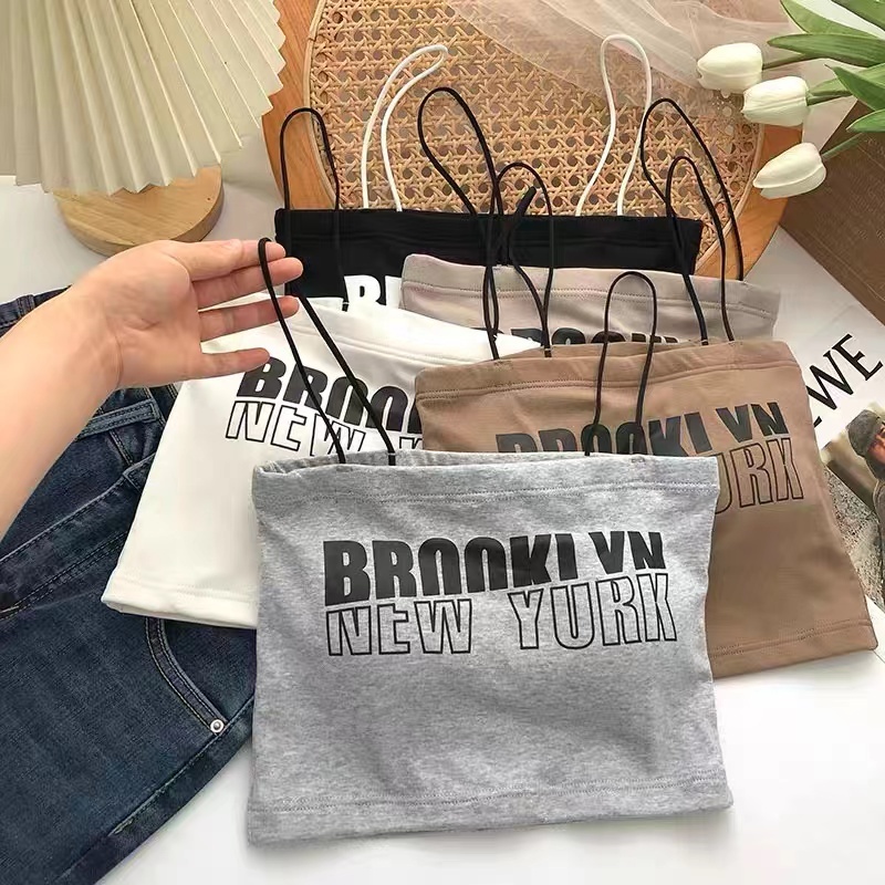 Áo Ngực Nhỏ Hai Dây In Chữ Gợi Cảm Với Đệm Ngực Ngọt Ngào Cho Nữ