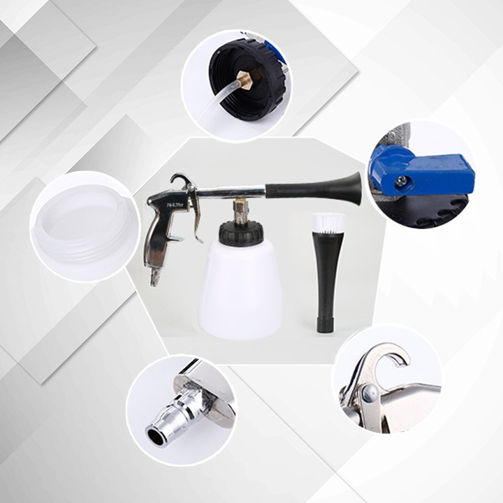 Bình + Súng Dọn Nội Thất Lốc Xoáy, Đầu Súng Bằng Đồng Siêu Bền Làm Sạch Cực Mạnh