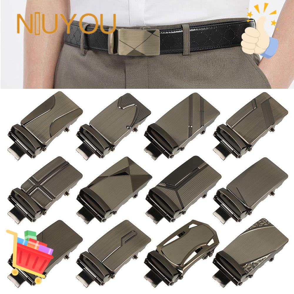 NIUYOU Slide Men's Belt Head Adjustable Leisure Strap Buckle Business Clothing Accessories Fashion