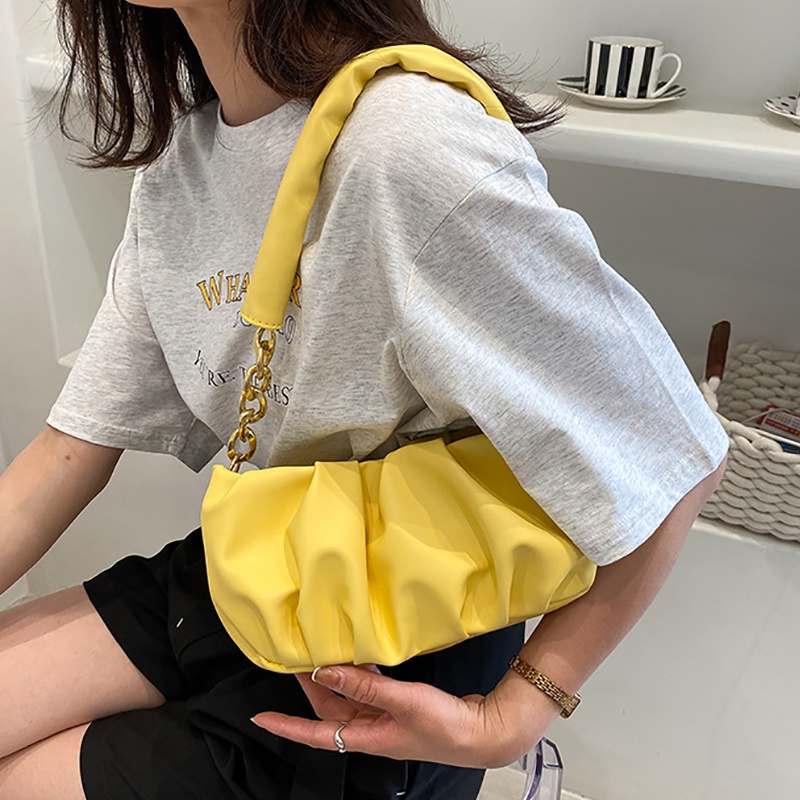 Túi Xách Đeo Vai Một Bên Vai Hình Vuông Cỡ Nhỏ Phối Dây Xích Phong Cách Phương Tây Cổ Điển Dành Cho Bạn Nữ