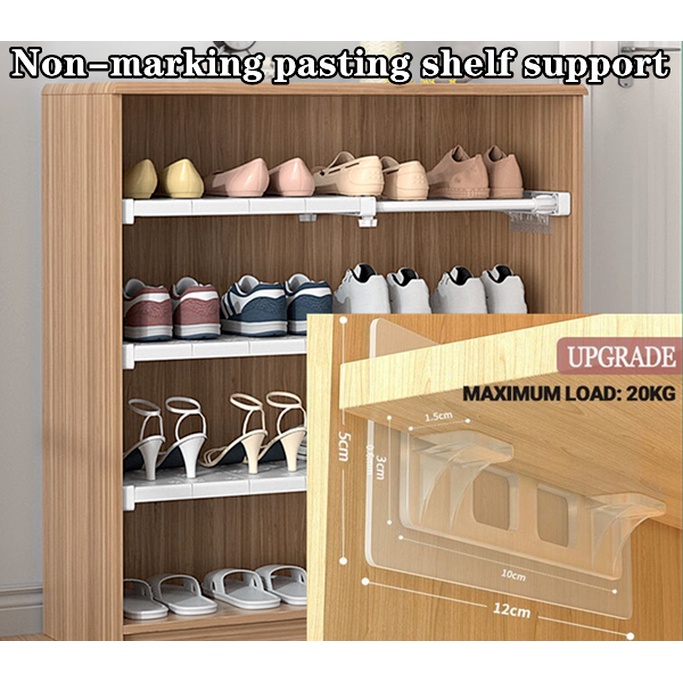 Miếng dán móc đỡ kệ không dấu không cần khoan lỗ cho tủ quần áo