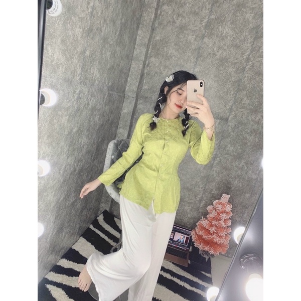 bà ba đi chùa  vải gấm#đồ lam thời trang đồ Phật giáo