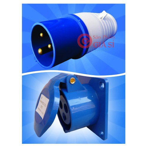 Ổ + phích cắm công nghiệp 3 chấu 16A gắn tường ❤️freeship❤️