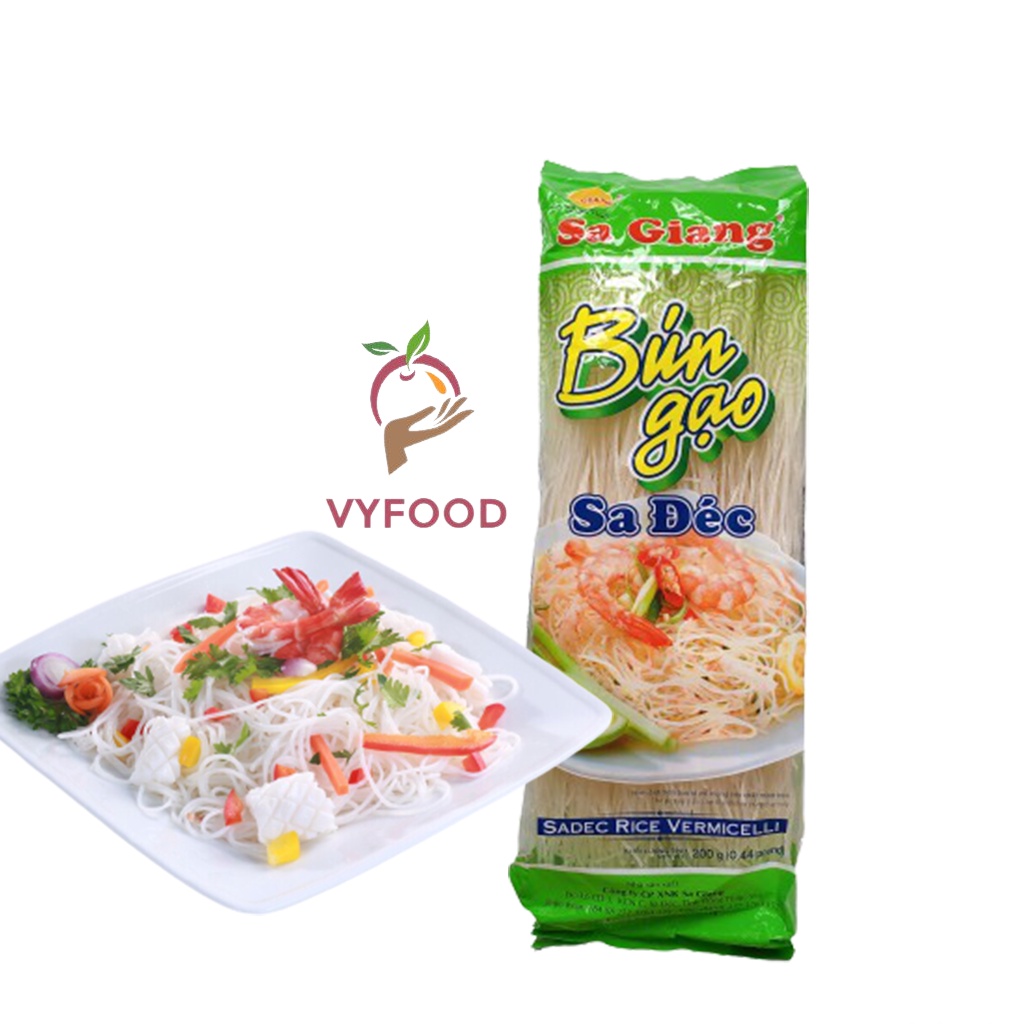 Bún gạo Sa Đéc, bún khô, bún tươi Sa Giang túi 200g, an toàn, thơm ngon, tiện dụng