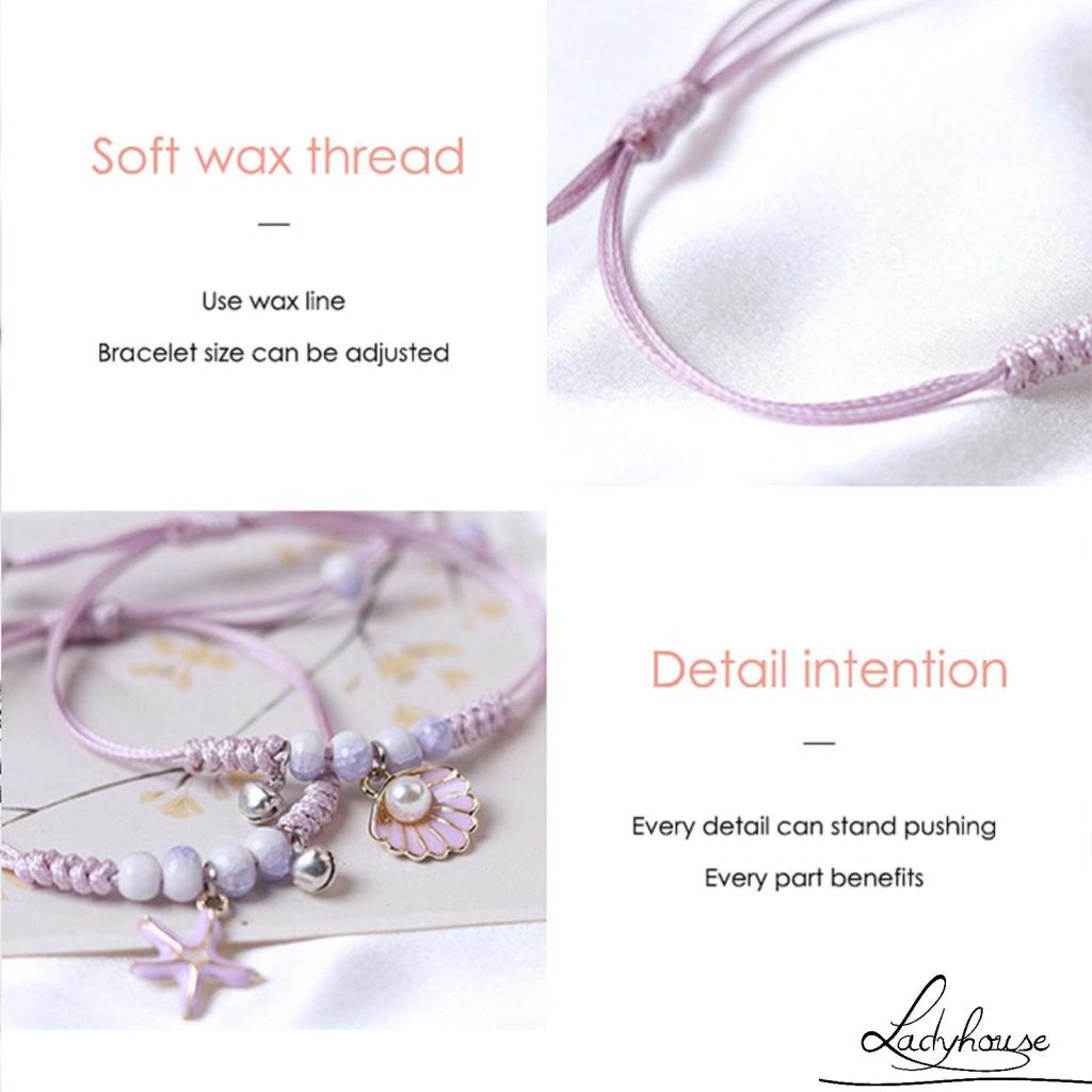 Vòng đeo tay chuỗi hạt hình sao biển/ vỏ sò dễ thương đơn giản thời trang cho nữ