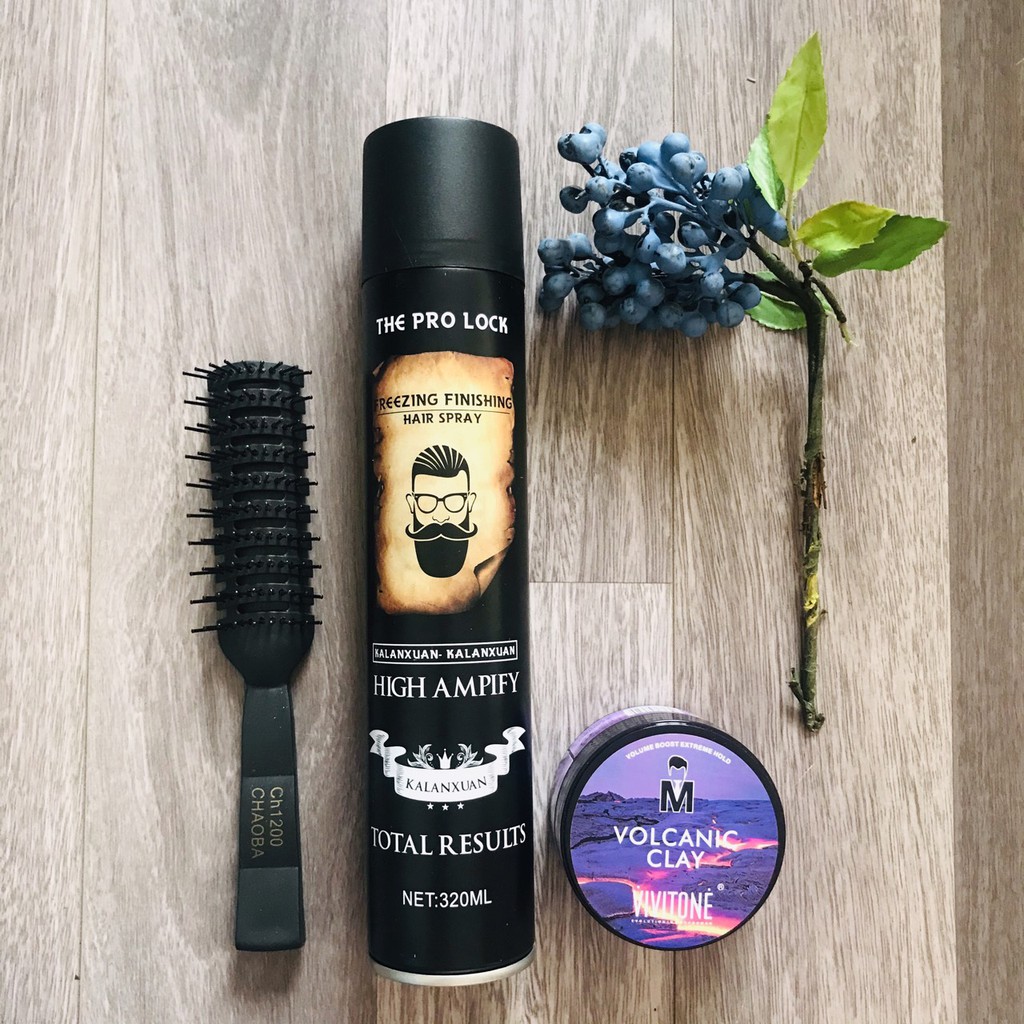 Combo Gôm THE PRO LOCK + Sáp Vuốt Tóc Vocanic Clay vivitone
