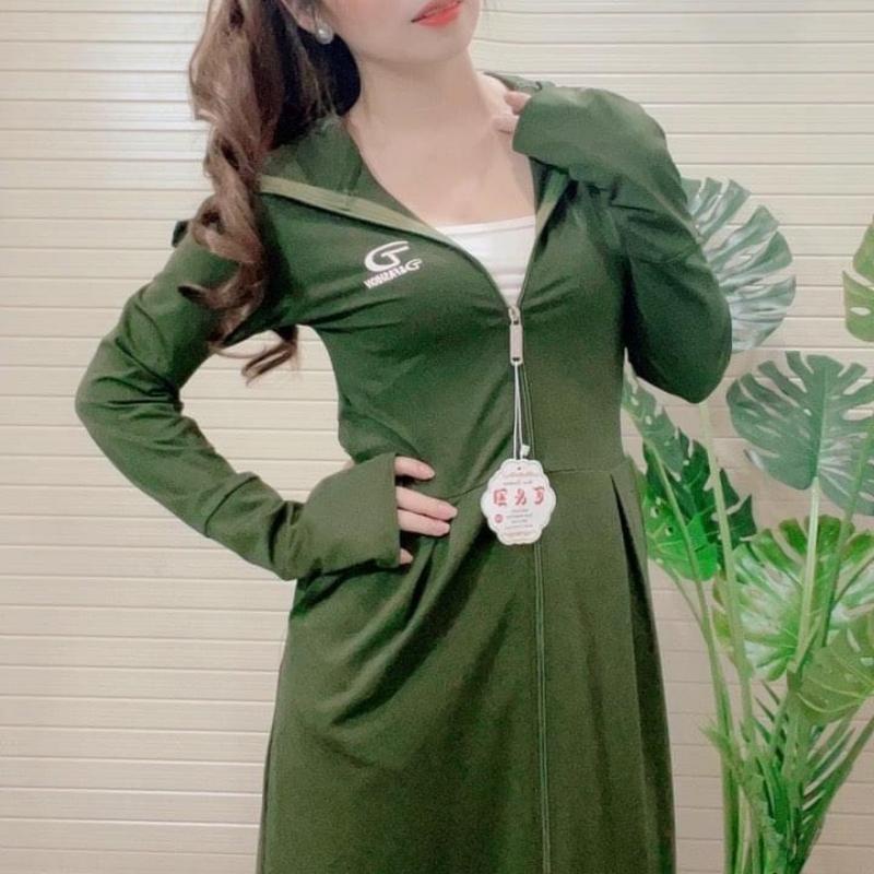 Áo Chống Nắng Nữ Toàn Thân Cao Cấp Vải Thun Lạnh Kim Cương Dày Dặn