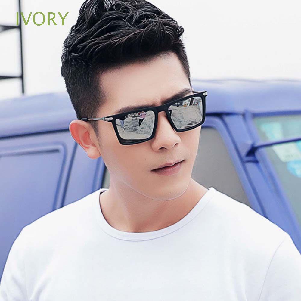 Kính Mát Tròng Vuông Phản Quang Phong Cách Hàn Quốc Cho Nam