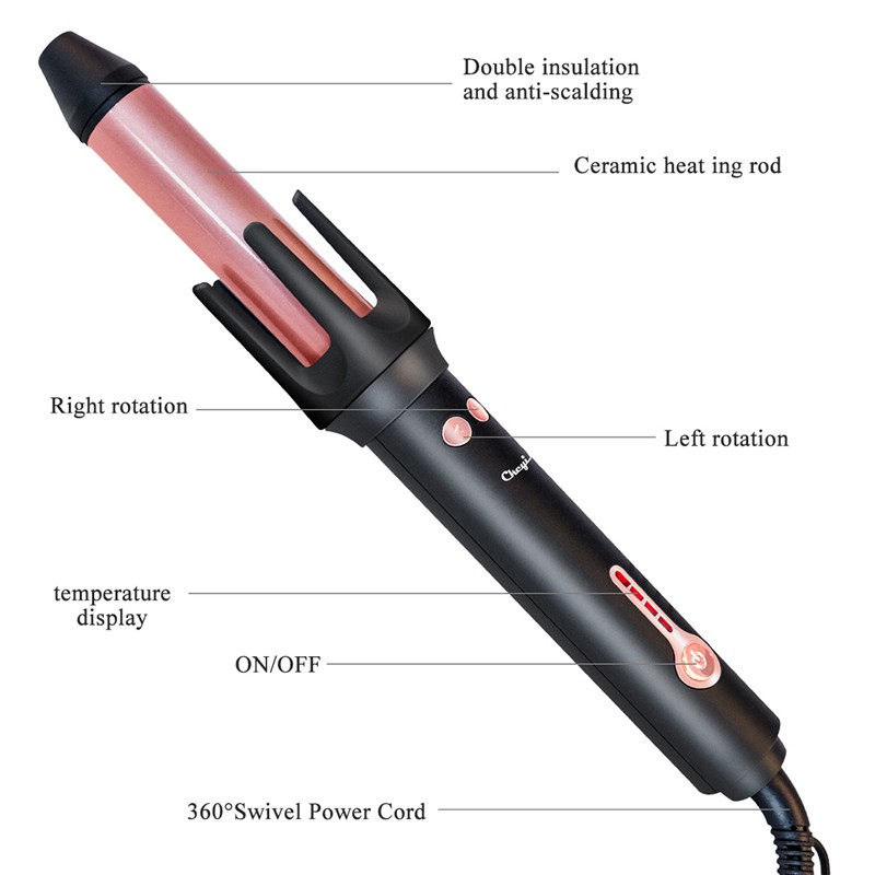 CkeyiN Automatic Hair Curler Ceramic Fast Heating Temperature-Adjustable HS485