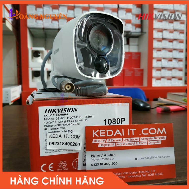 [NHÀ PHÂN PHỐI] Camera chống trộm HD-TVI 2MP Hikvision DS-2CE11D0T-PIRL