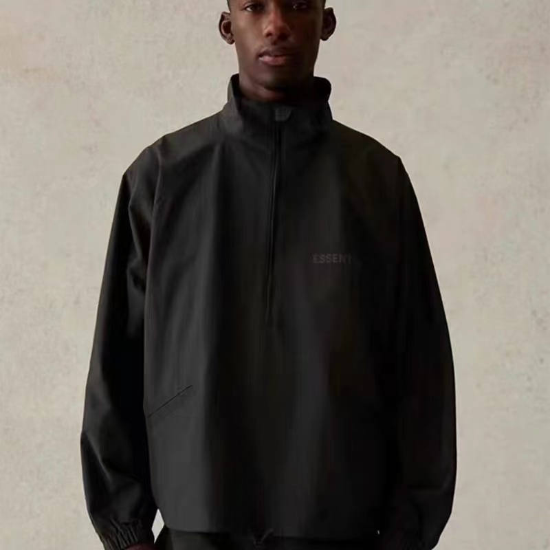 FOG FEAR OF GOD half zip jacket ESSENTIALS double line reflective jacket thin couple casual jacket