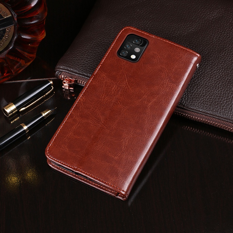 Ốp điện thoại da PU từ tính kiểu ví lật có ngăn đựng thẻ cho Umidigi A11 Pro Max