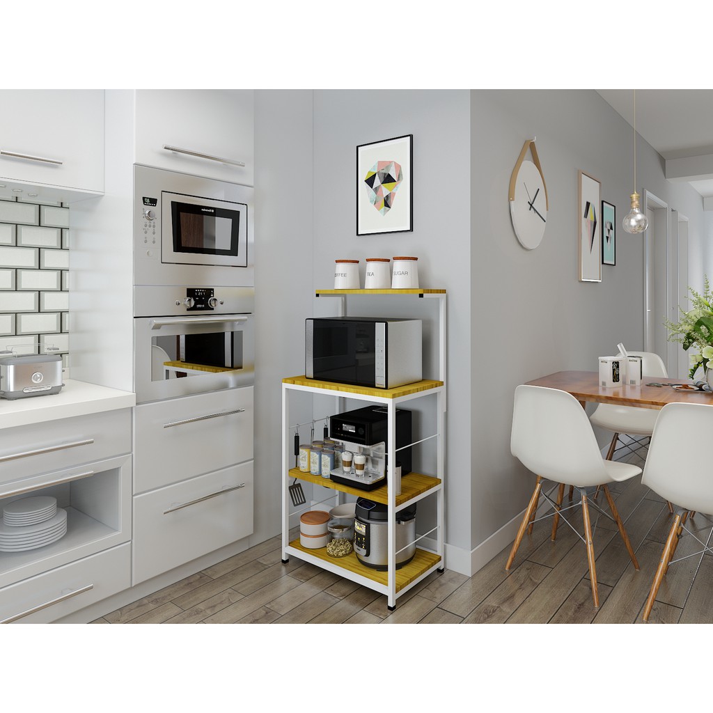 Kệ lò vi sóng, lò nướng Khung sắt Gỗ MDF YL173-1 120x40x60 cm