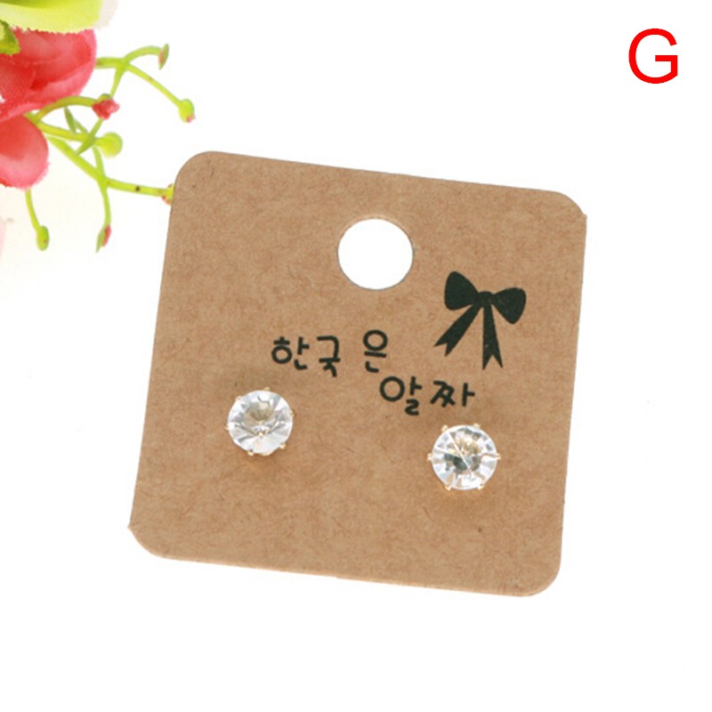 [superhomestore]100Pcs Paper Handmade Stud Earring Tag Earring Holder Jewelry Packing Display