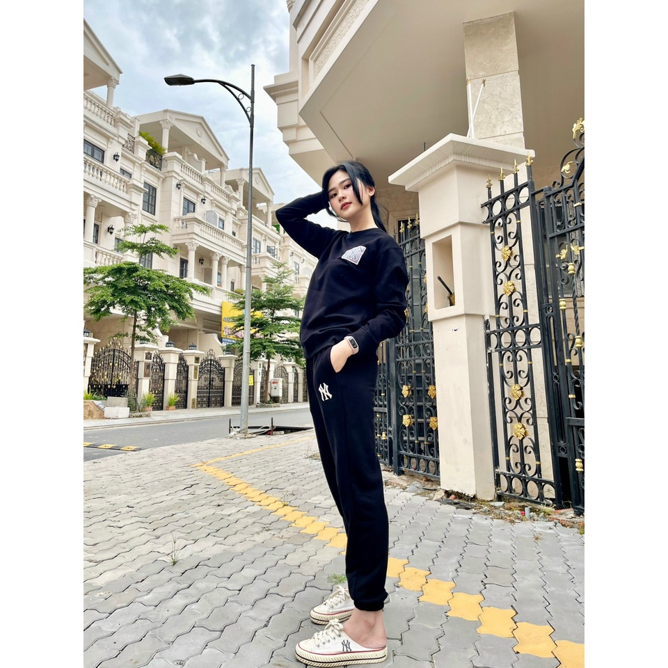 (HÀNG XUẤT XỊN) Quần dài đen bo nhỏ 1923 M//L//B LIKE BACK SQUARE PRINT SWEATSHIRTS BLACK  Made in V//N full-tag-code