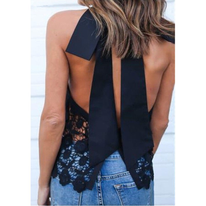 ☛☏❤Womens Summer Loose Casual Chiffon Lace Sleeveless Vest Blouse | BigBuy360 - bigbuy360.vn