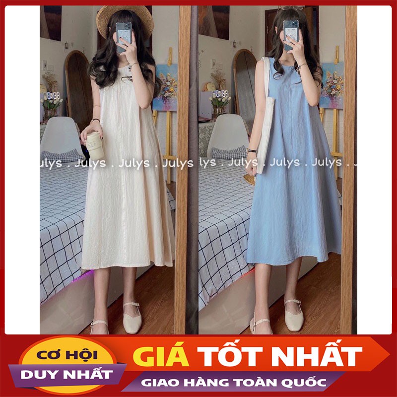 Váy Ba Lỗ Chất Thô Trơn Dáng Xòe Có Túi Bên M168-Violet