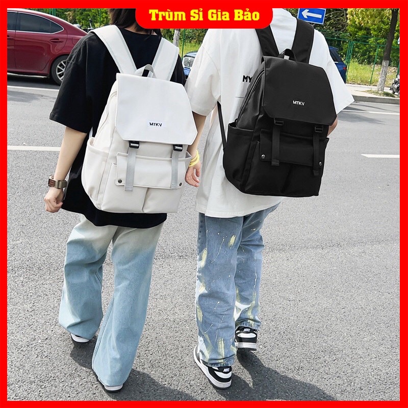 Cặp đi học nam nữ Ulzzang basic chống nước, balo laptop phong cách thời trang Unisex Hàn Quốc