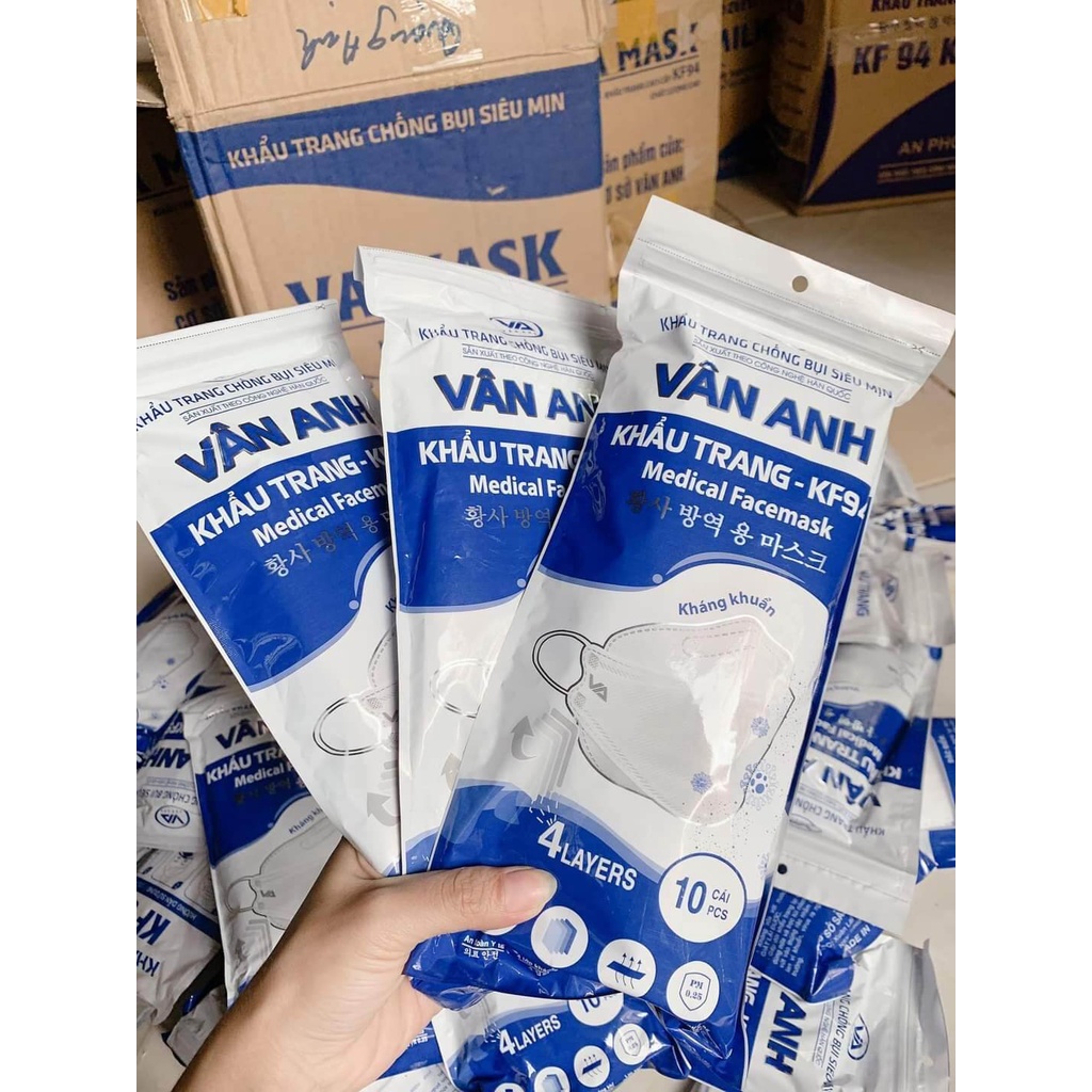 Thùng Khẩu trang KF94 Vân Anh cao cấp đạt chuẩn y tế 300 chiếc