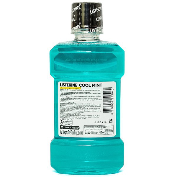 Nước súc miệng hương bạc hà Listerine CoolMint Mouthwash 250ml (Thái Lan)