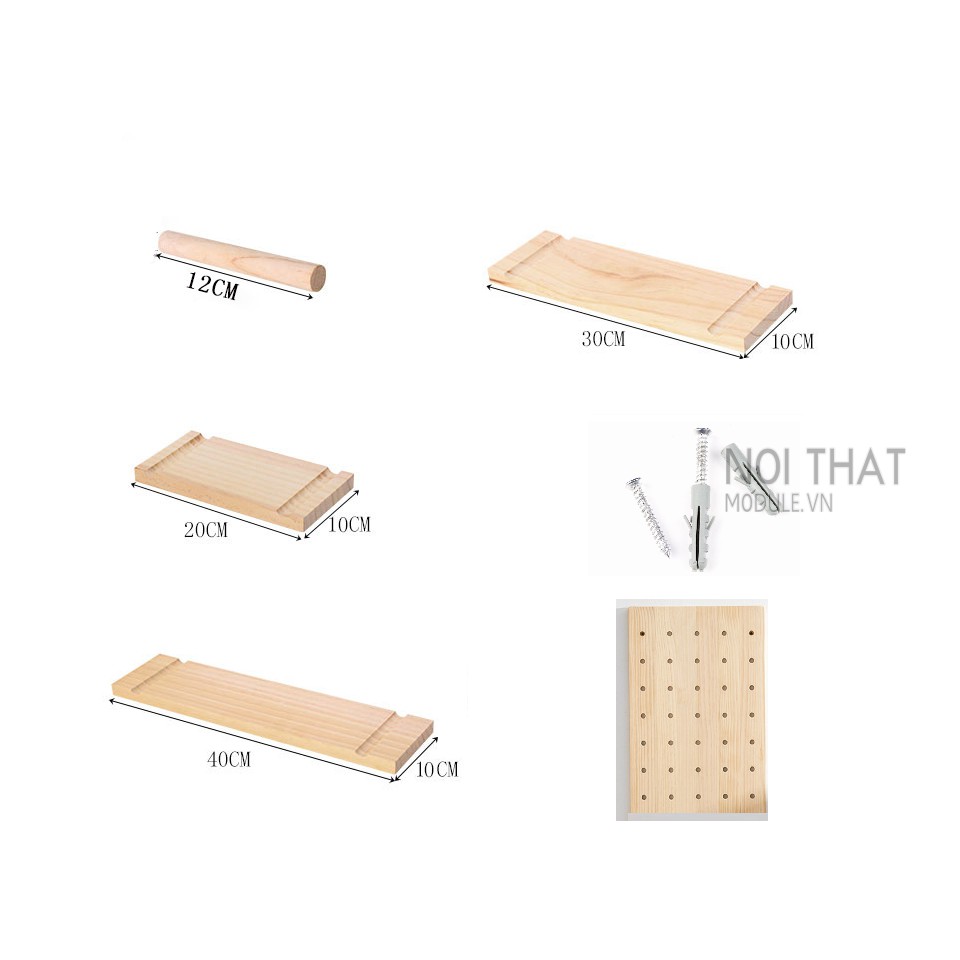 Bảng Gỗ Treo Tường Đa Năng - Kệ Gỗ Trang Trí 60cm x 120cm