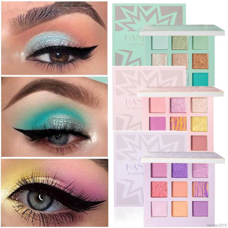 (Hàng Mới Về) Bảng Phấn Mắt Handaiyan 9 Màu Tông Lì Và Nhũ Kim Tuyến