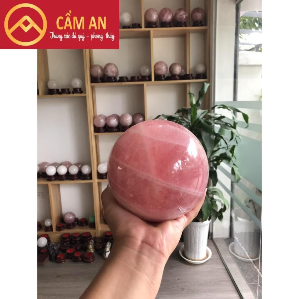 [XẢ KHO CẦU 3Kg] Quả Cầu Phong Thủy T.A Hồng mạng THỔ và HỎA nặng 3 Kg, Đường Kính 13 cm - Phong thủy Cẩm An