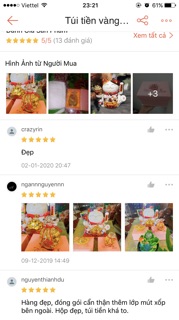 Túi tiền vàng Thiên Kim Vạn Lượng có hộp đựng