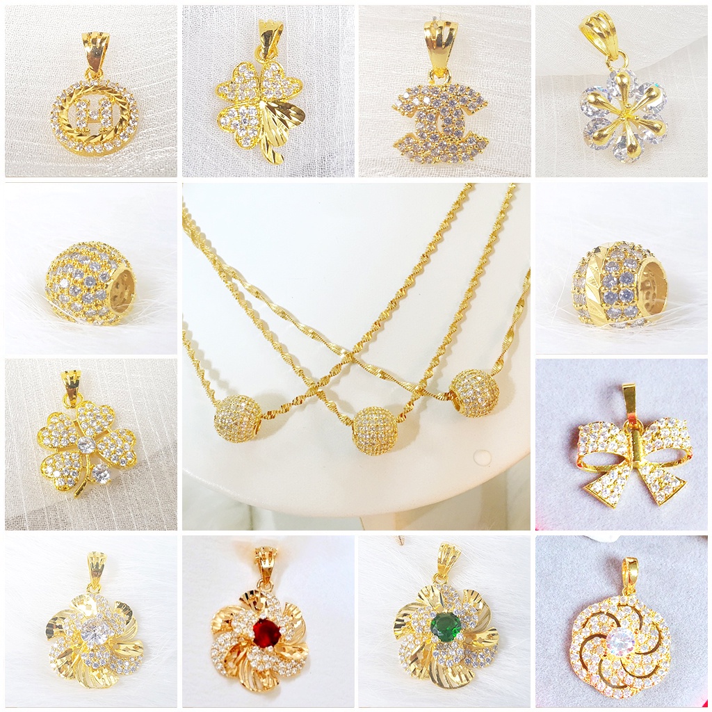 Mặt Dây Chuyền Nữ Dạng Charm Màu Vàng Nhiều Đá Sang Trọng Cao Cấp |BERRY JEWELRY