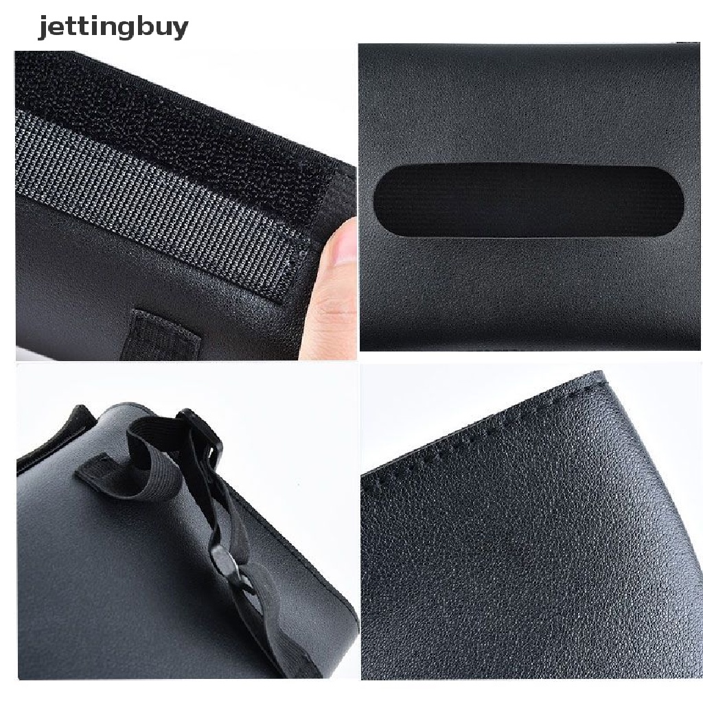 Jettingbuy Leather Sun Visor Napkin Box Holder Hanging Car Mask Shading Tissue Organizer QDD