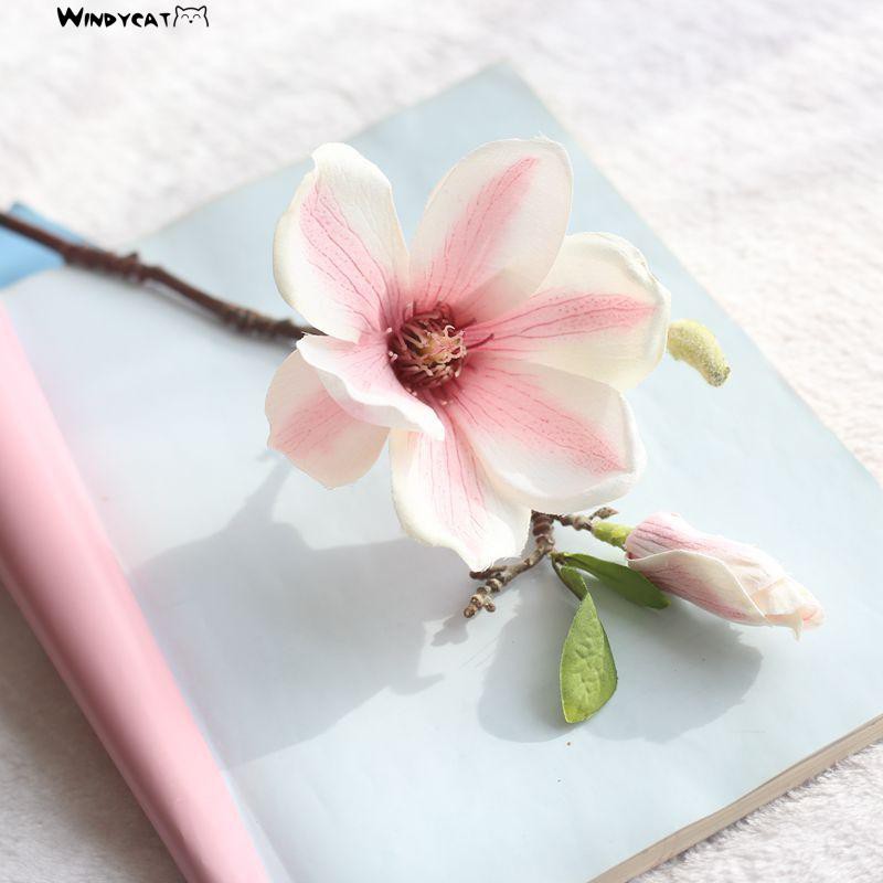 【NEW】【HOT】Artificial Magnolia Fake Flower Bud Bridal Wedding Home Cafe Store Decor