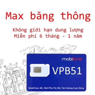 Sim max băng thông VPB51 truy cập internet miễn phí 6 tháng – 1 năm