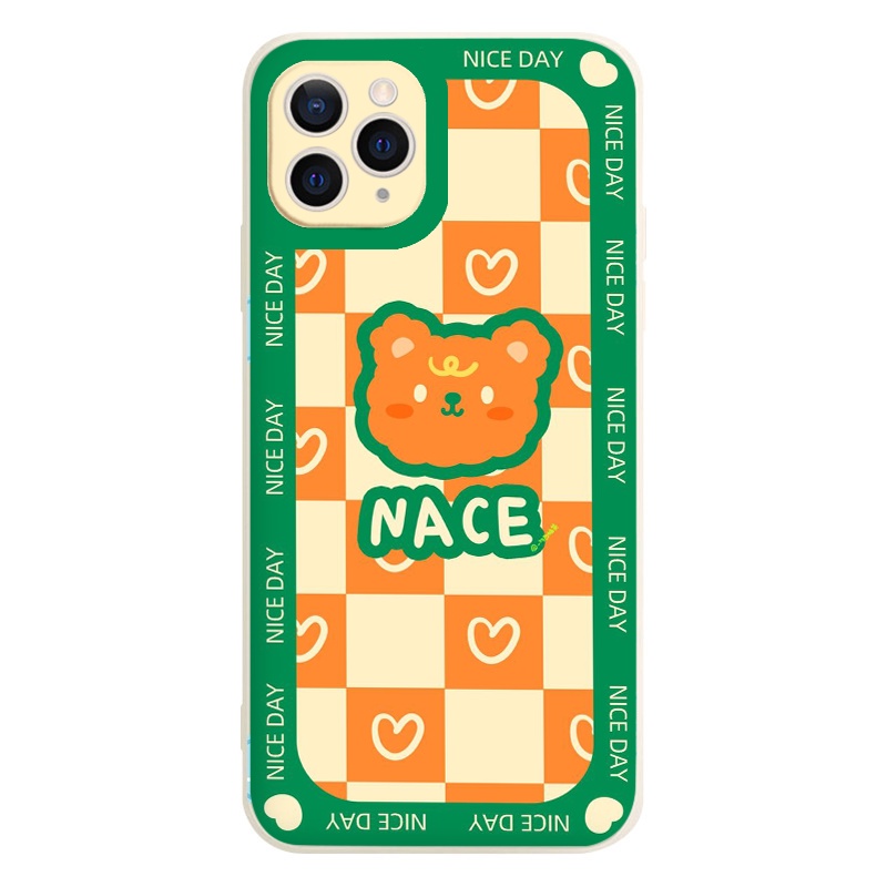 Ốp iphone gấu caro Nace ốp dẻo mềm cạnh vuông bảo vệ camera cho 7 Plus/8Plus/XR/XS Max/11/X/12/12 Pro Max/pro/13 promax