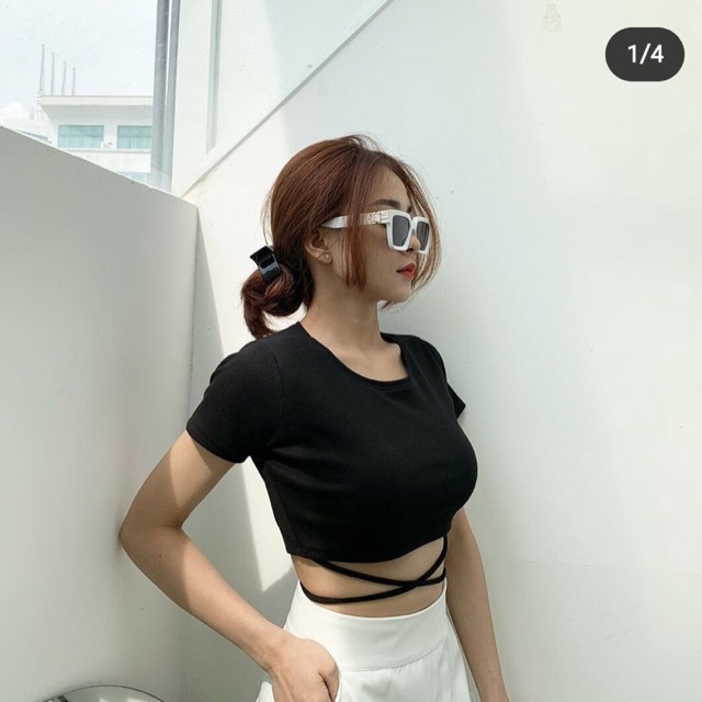 Áo thun kiểu phối dây