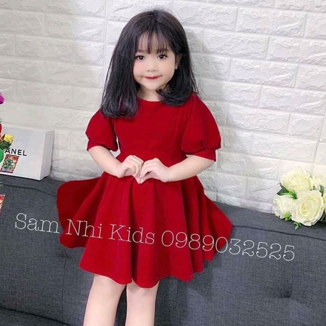 Váy nhung bé gái 10-25kg ( bao chất)