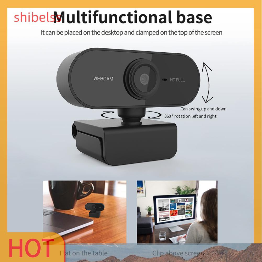 Webcam HD 1080P kết nối USB gắn màn hình dành cho máy tính dùng họp hội nghị trực tuyến