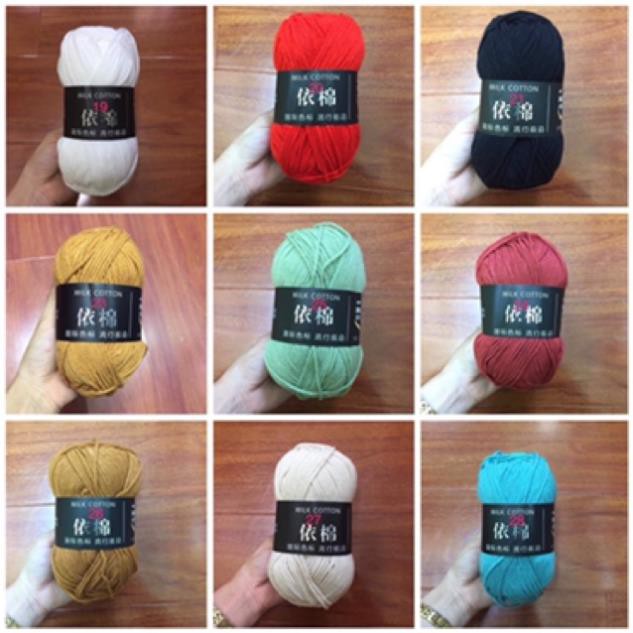 Len Milk Cotton bảng màu 1. Cuộn Len Sợi Cotton