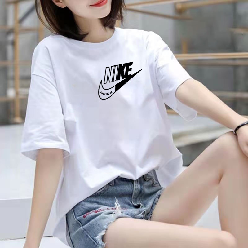 Áo Thun Nike Tay Ngắn Cổ Tròn Form Rộng Chất Liệu Cotton Cho Nam Nữ