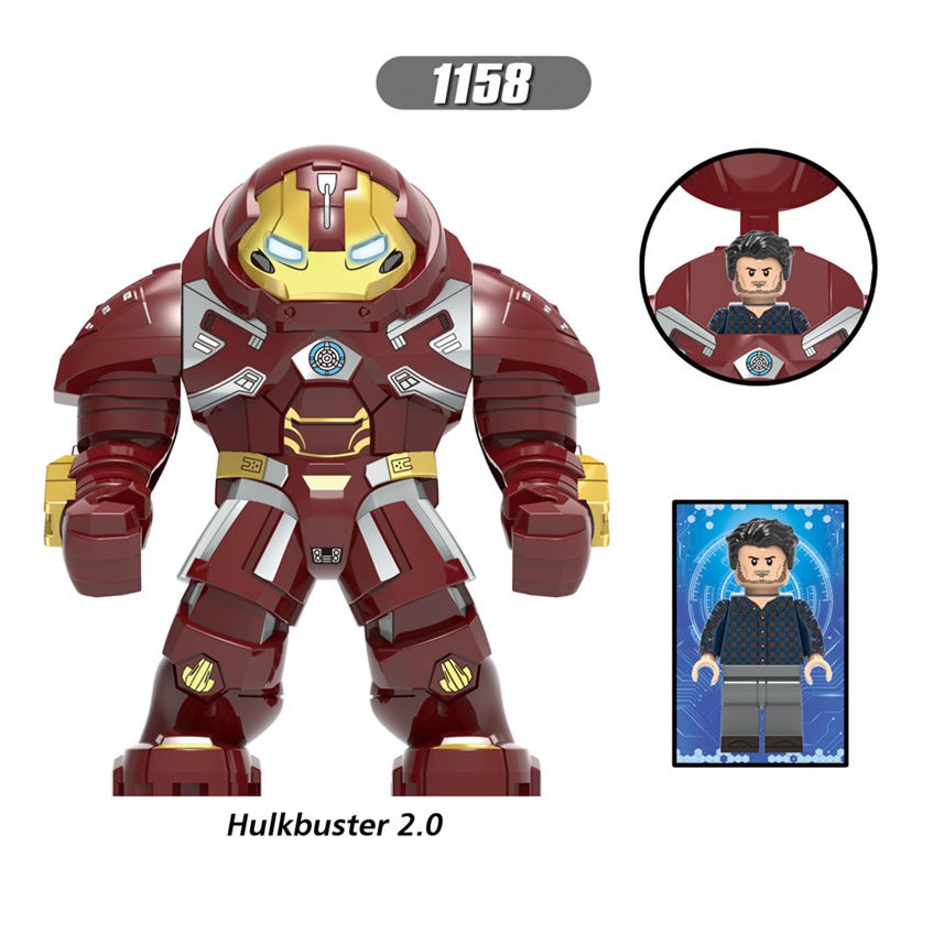 Mô Hình Đồ Chơi Hulkbuster Banner mavel Avengers X1158 2 Trong 1
