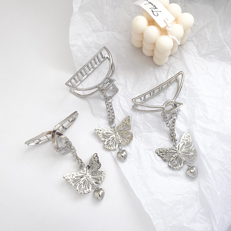 Kẹp tóc kim loại hình bướm màu vàng phong cách Hàn Quốc thời trang dễ thương