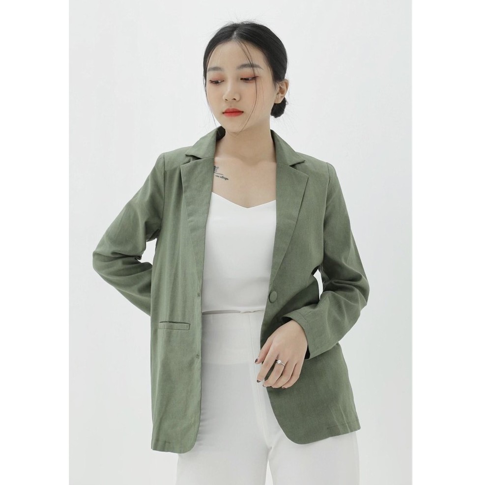 ÁO KHOÁC LINEN NỮ RÊU tới từ KHÀN phong cách Hàn Quốc, thanh lịch, sang chảnh, thời trang công sở (có ảnh thật) | BigBuy360 - bigbuy360.vn