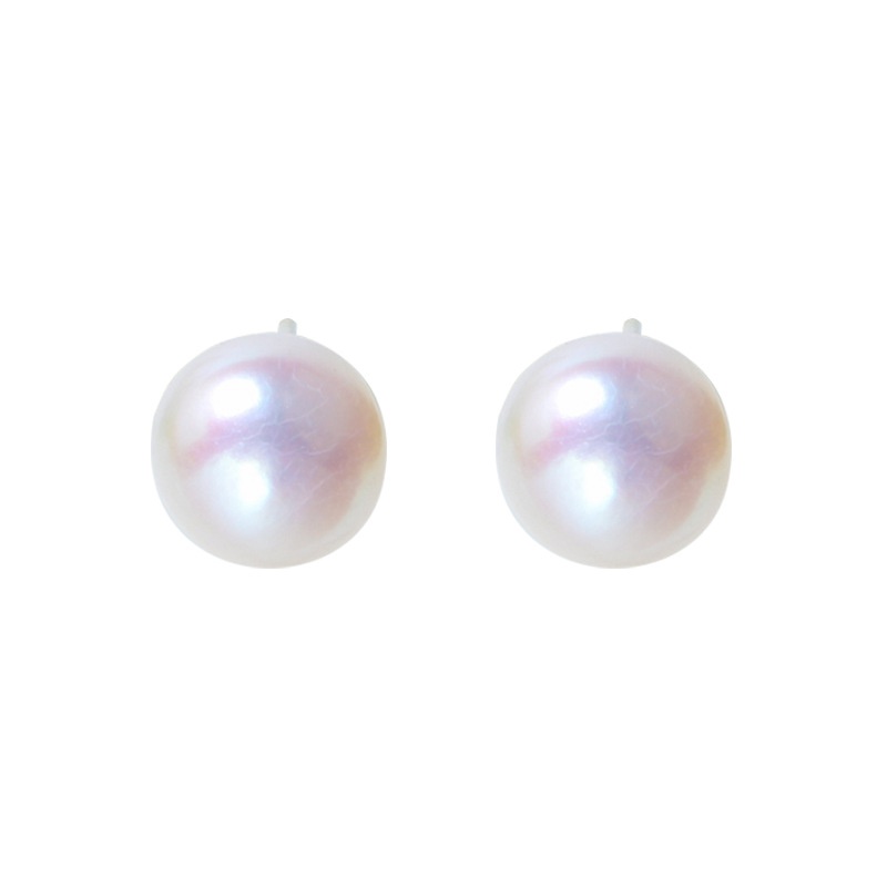 Bông Tai Bạc S925 Đính Ngọc Trai Giả Đơn Giản Thanh Lịch Cho Nữ